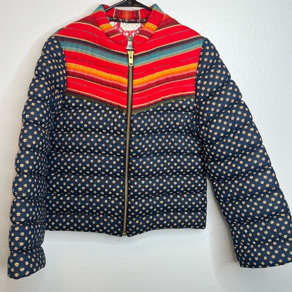 Alix of Bohemia Cody Patchwork Polka Dot Puffer Jacket Small - Picture 6 of 13